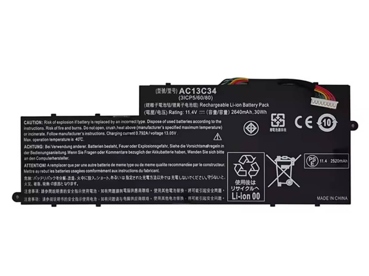 11.55V 30Wh Laptop Akku für ACER AC13C34
