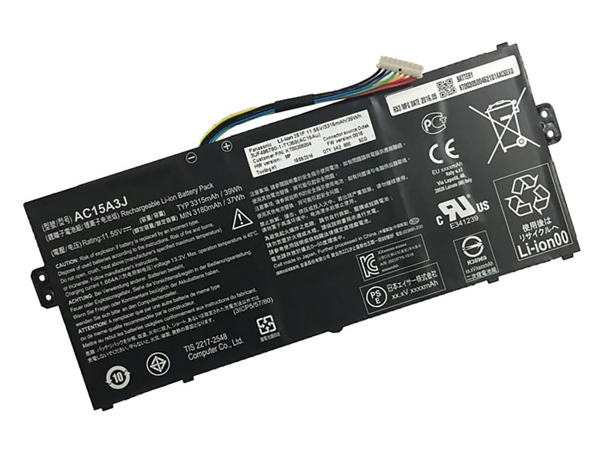 10.8V 36Wh Laptop Akku für ACER AC15A3J(3ICP5/57/80)