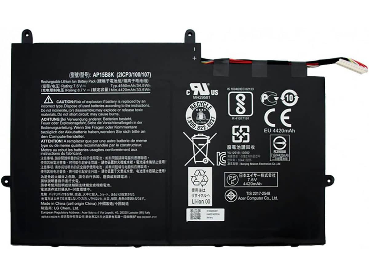 7.6V 34Wh Laptop Akku für ACER AP15B8K(2ICP3/100/107)