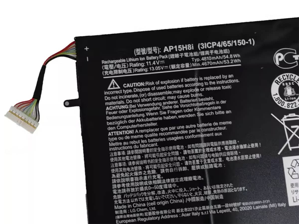 (Bild für) 11.4V 54.8Wh Laptop Akku für ACER AP15H8I(3ICP4/65/150-1)