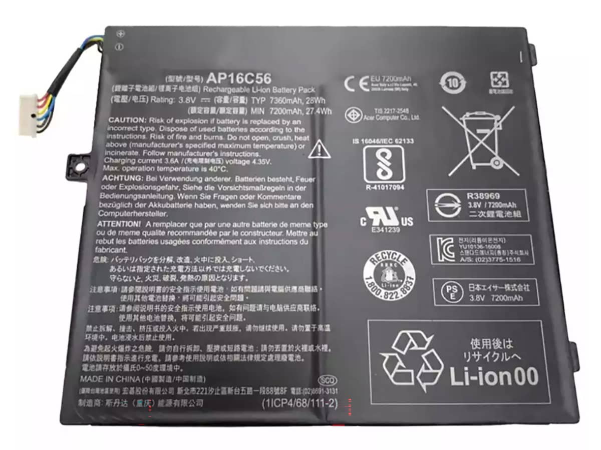 3.8V 27.4Wh Laptop Akku für ACER AP16C46
