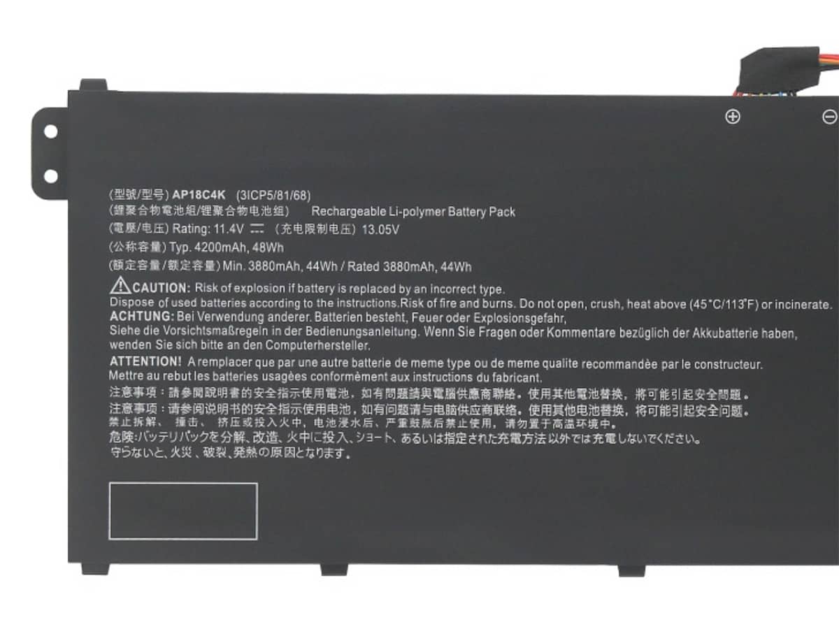 (Bild für) 11.25V 50.29Wh Laptop Akku für ACER AP18C4K(3ICP5/81/68)