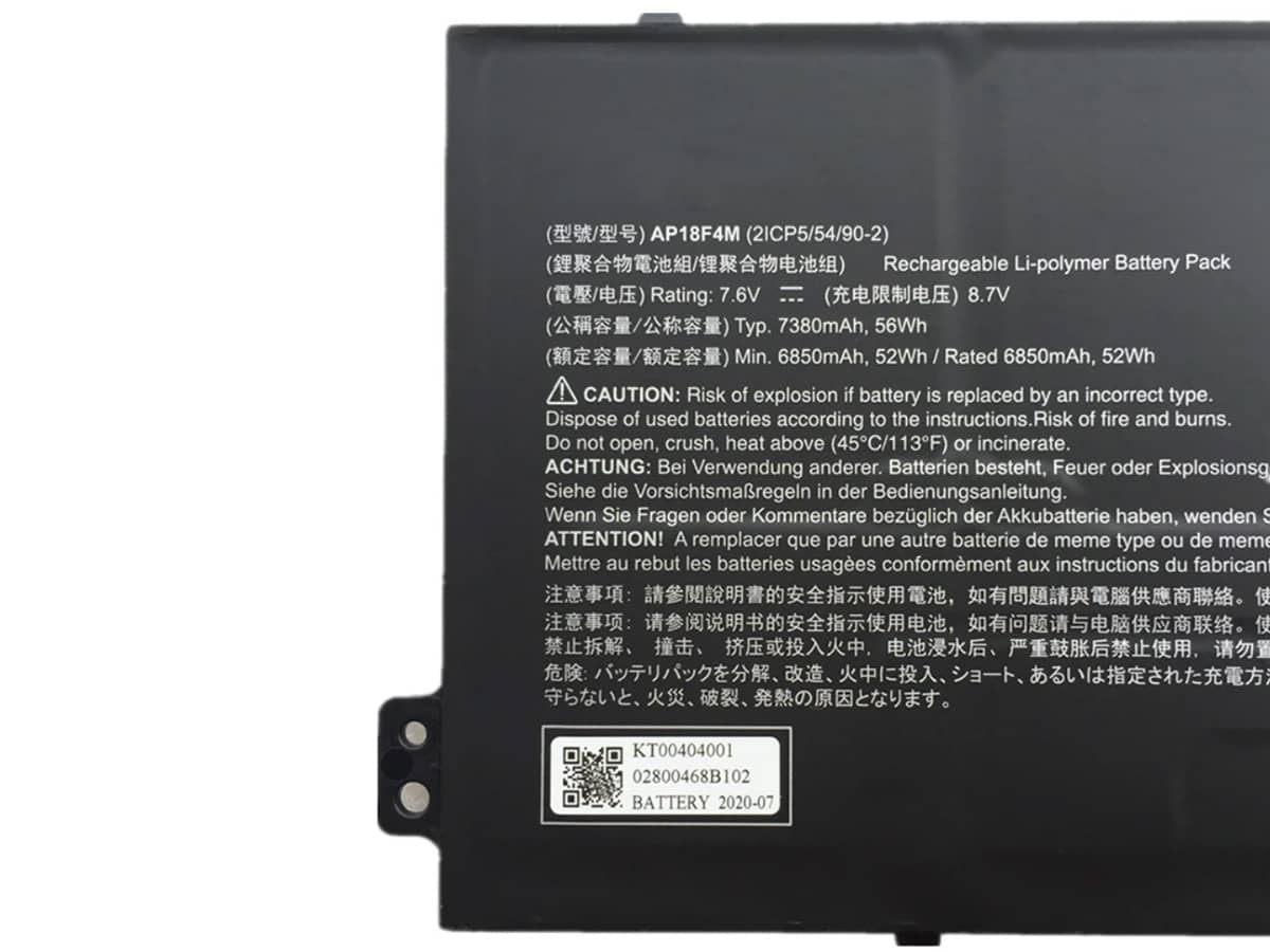 (Bild für) 7.6V 56Wh Laptop Akku für ACER AP18F4M