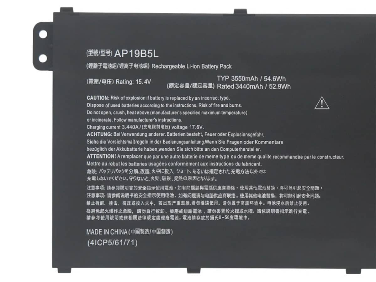 (Bild für) 15.4V 54.6Wh Laptop Akku für ACER AP19B5L