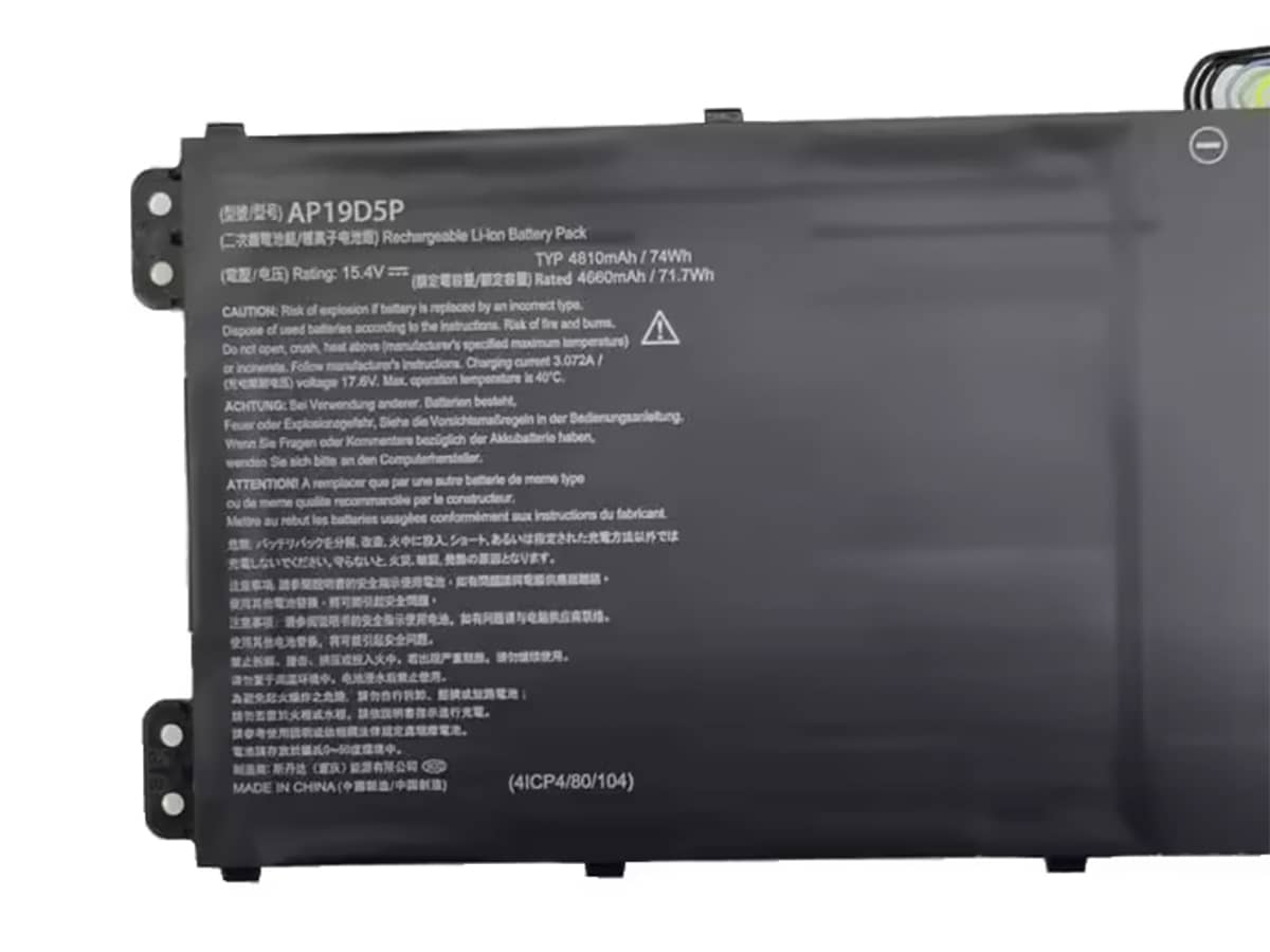 (Bild für) 15.4V 74Wh Laptop Akku für ACER AP19D5P