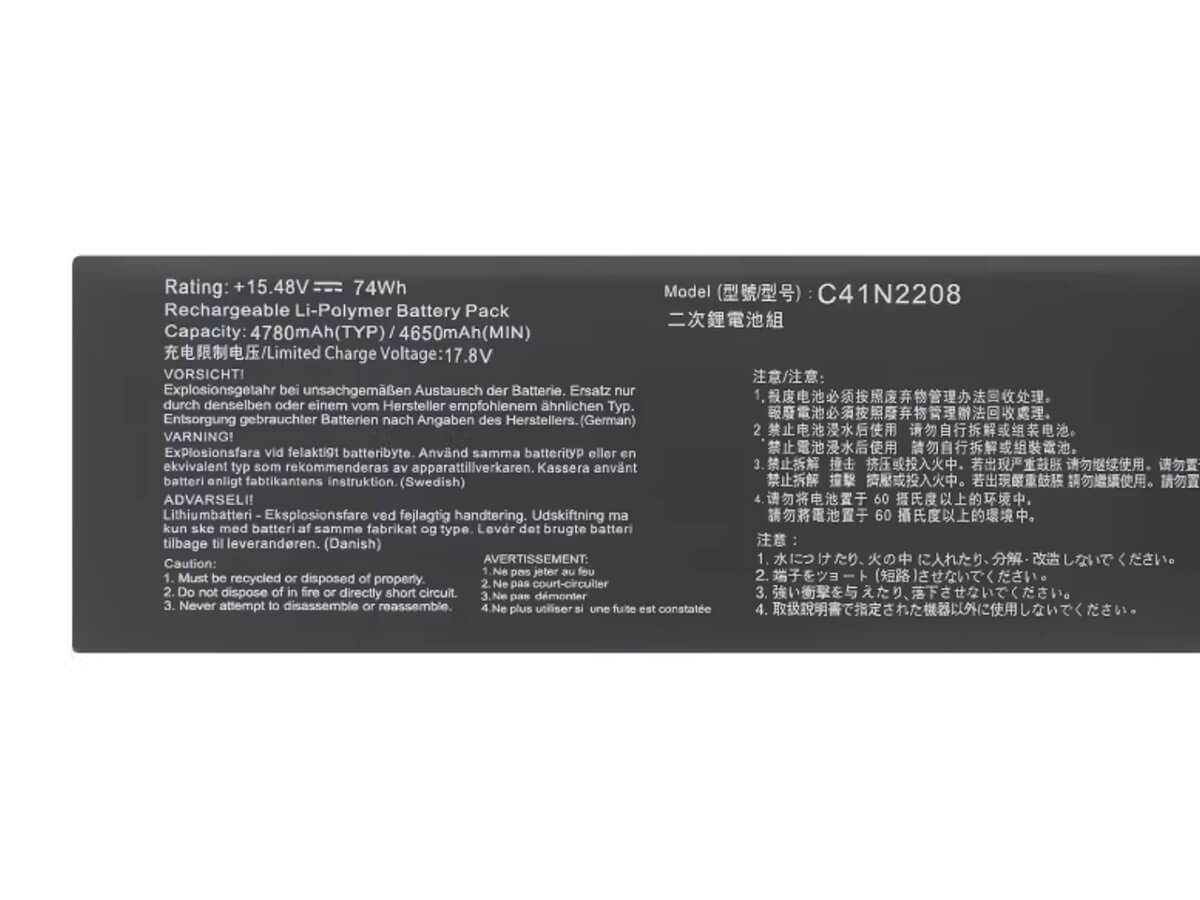 (Bild für) 15.48V 74Wh Laptop Akku für ASUS 0B200-04350000