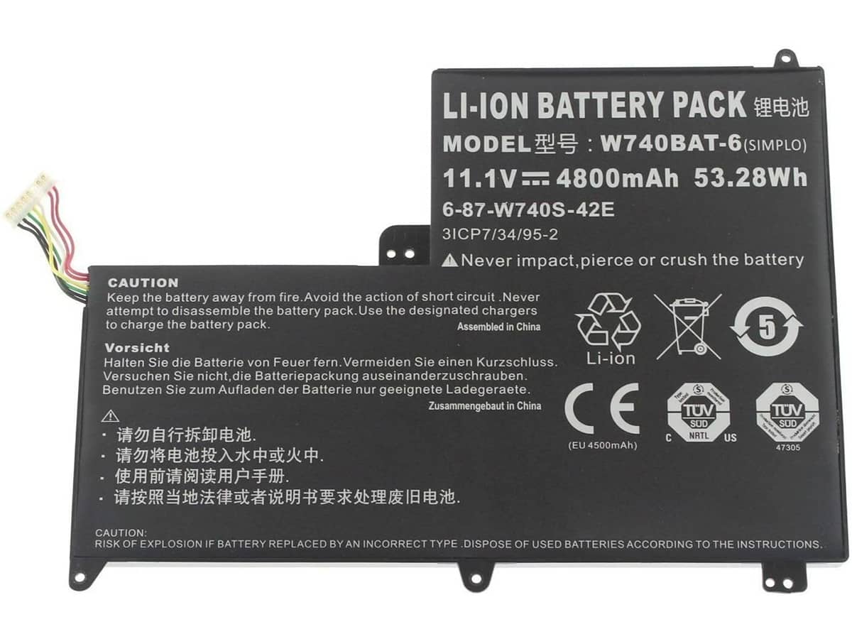 11.1V 53.28Wh Laptop Akku für CLEVO 3ICP7/34/95-2