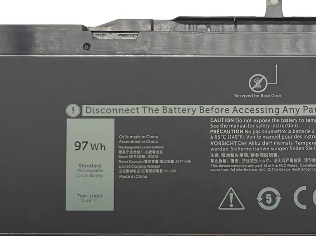 (Bild für) 11.4V 97Wh Laptop Akku für Dell 1FXDH