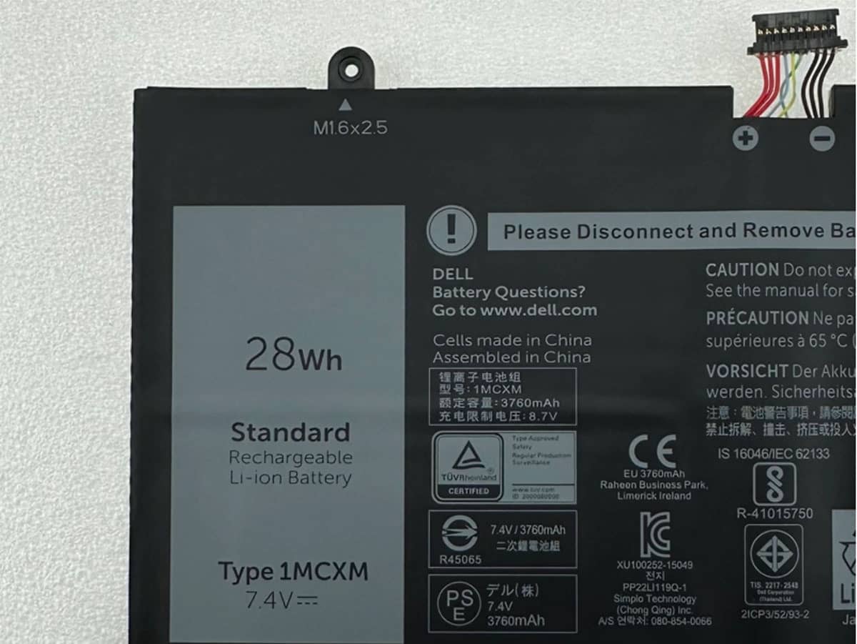 (Bild für) 7.4V 28Wh Laptop Akku für Dell 1MCXM