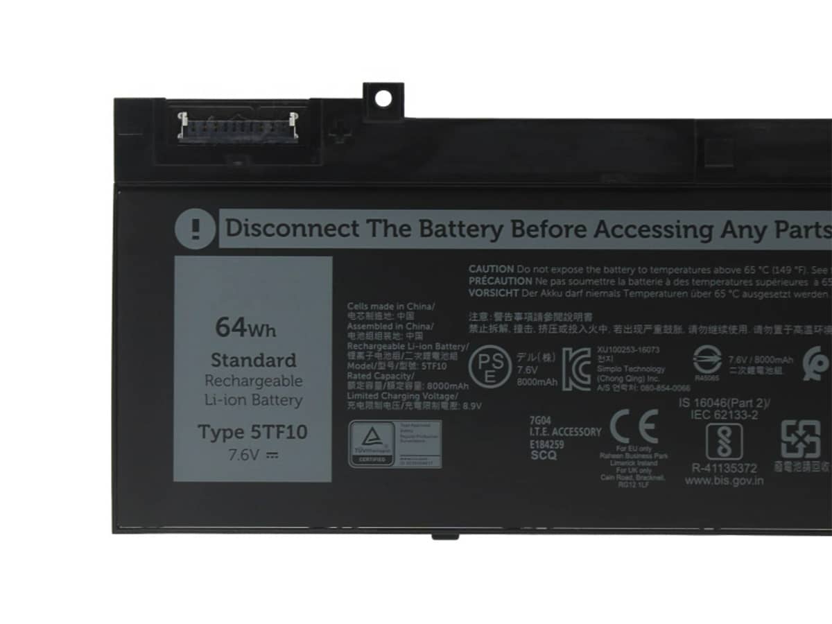 (Bild für) 7.6V 64Wh Laptop Akku für Dell 0H6K6V
