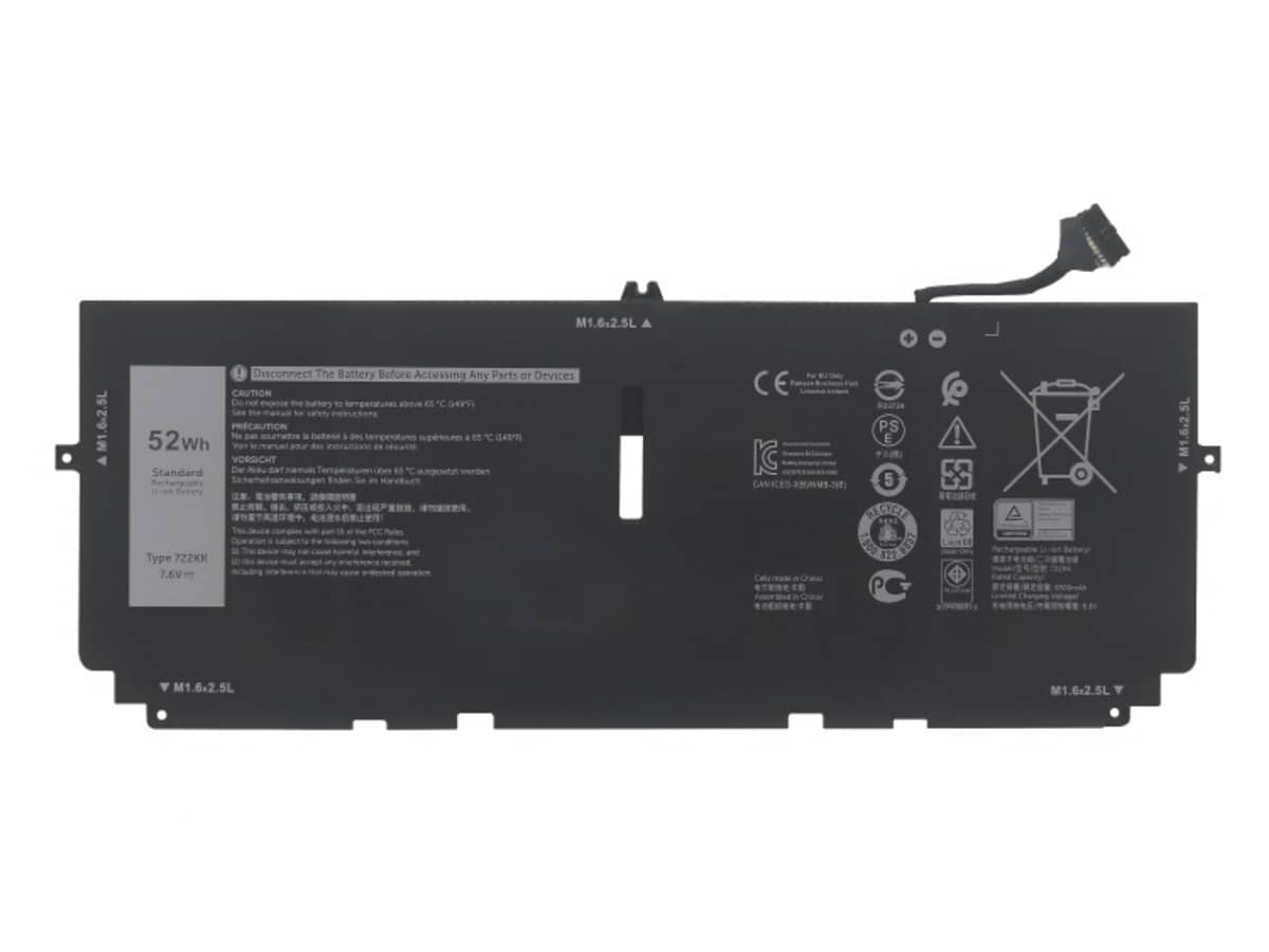 7.6V 52Wh Laptop Akku für Dell 2XXFW