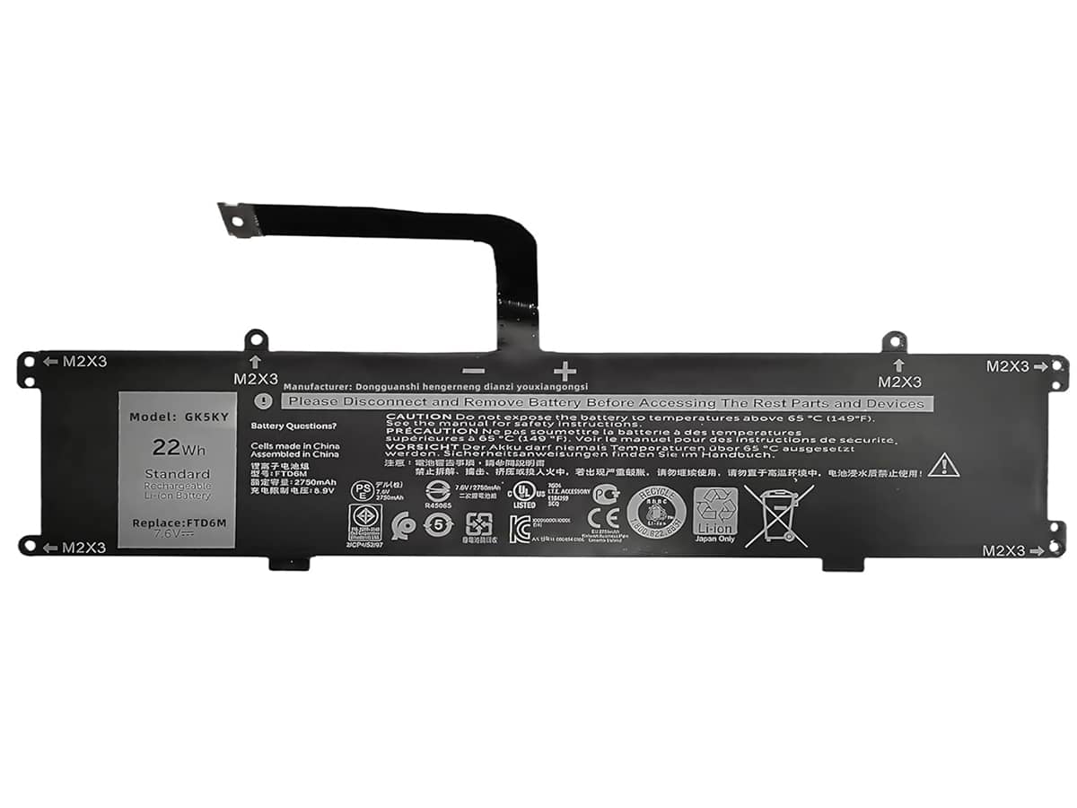7.6V 22Wh Laptop Akku für Dell 06HHW5