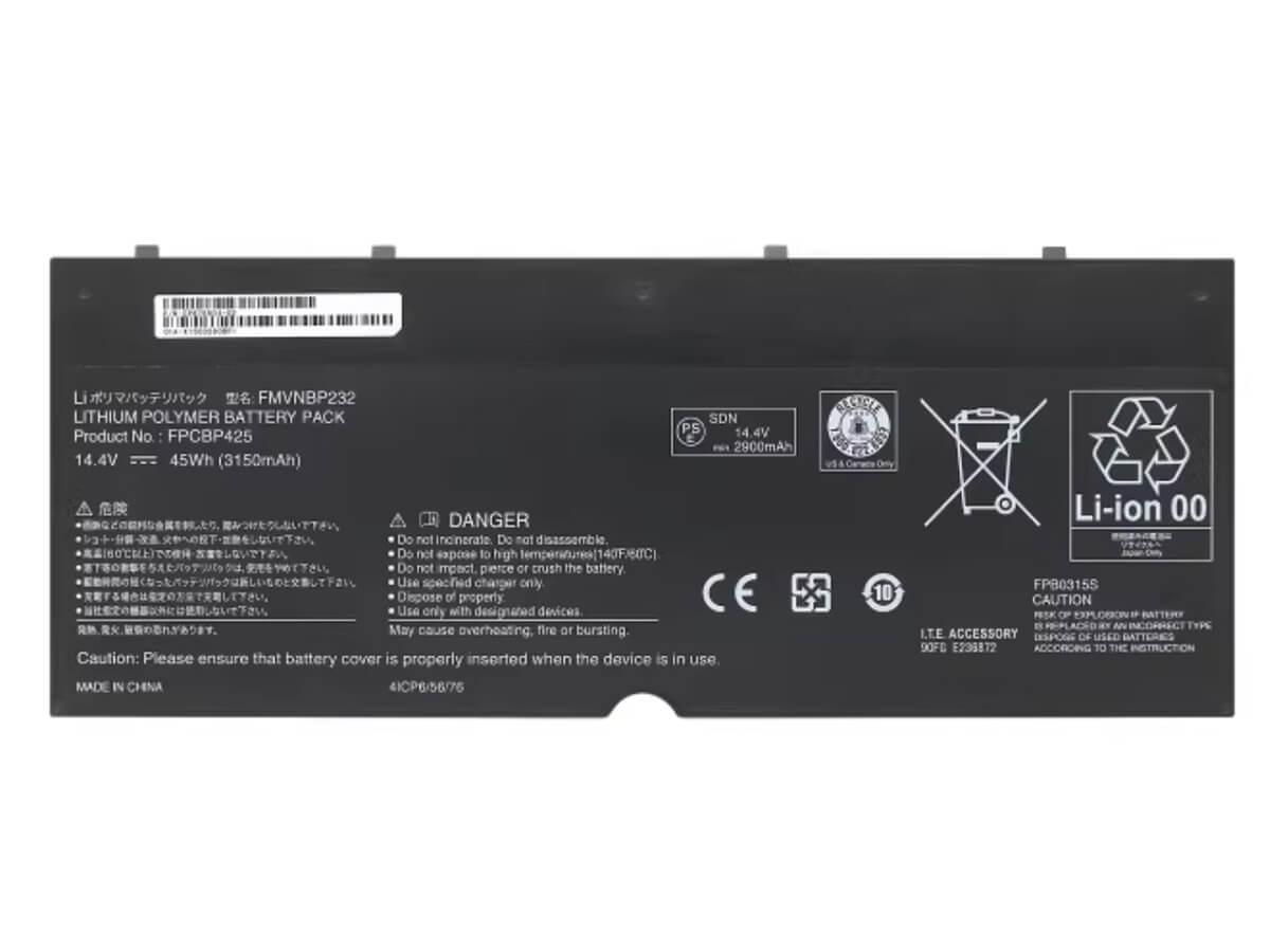 14.4V 45Wh Laptop Akku für FUJITSU FMVNBP232