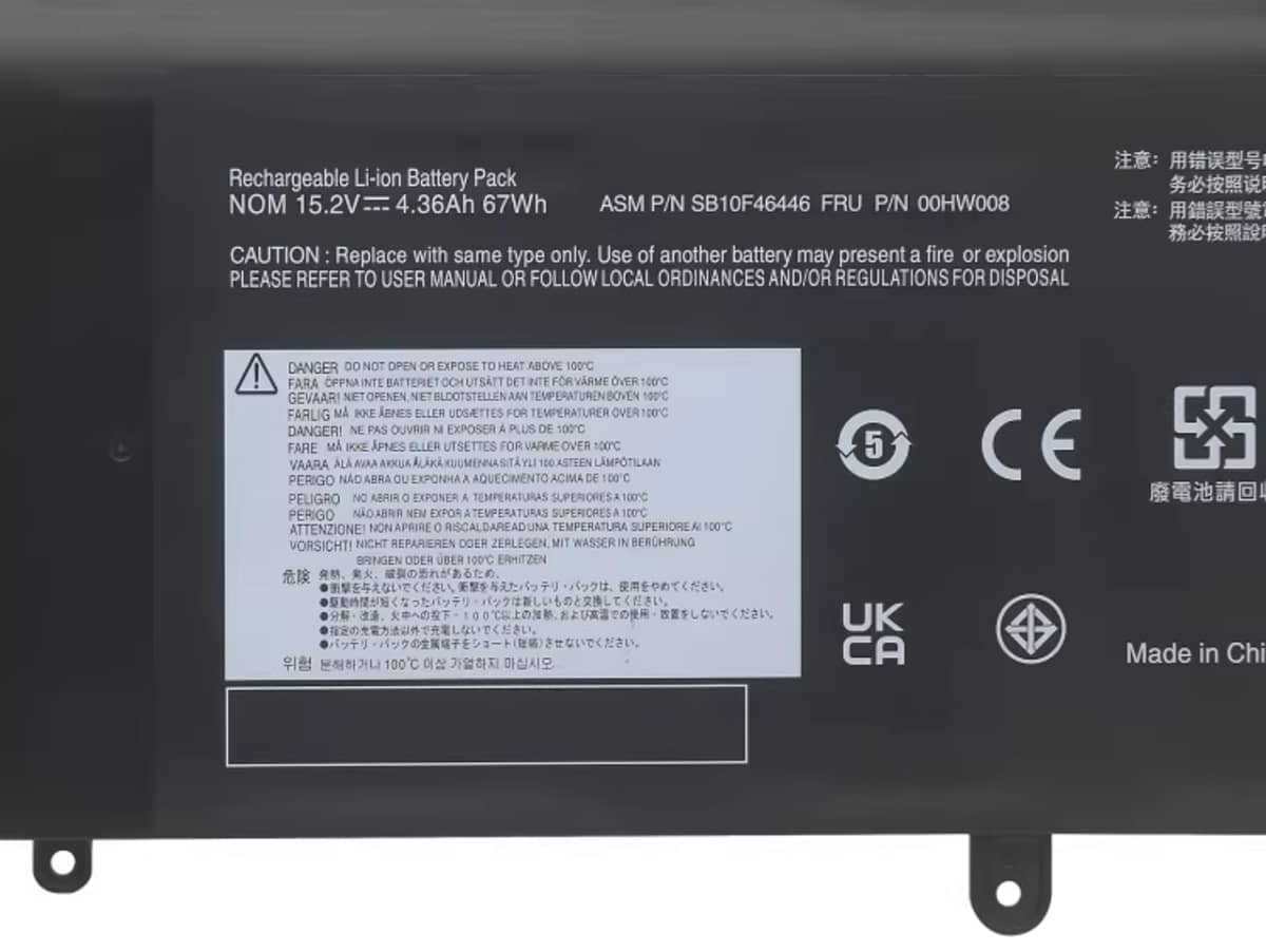 (Bild für) 15.2V 66Wh Laptop Akku für LENOVO 00HW008