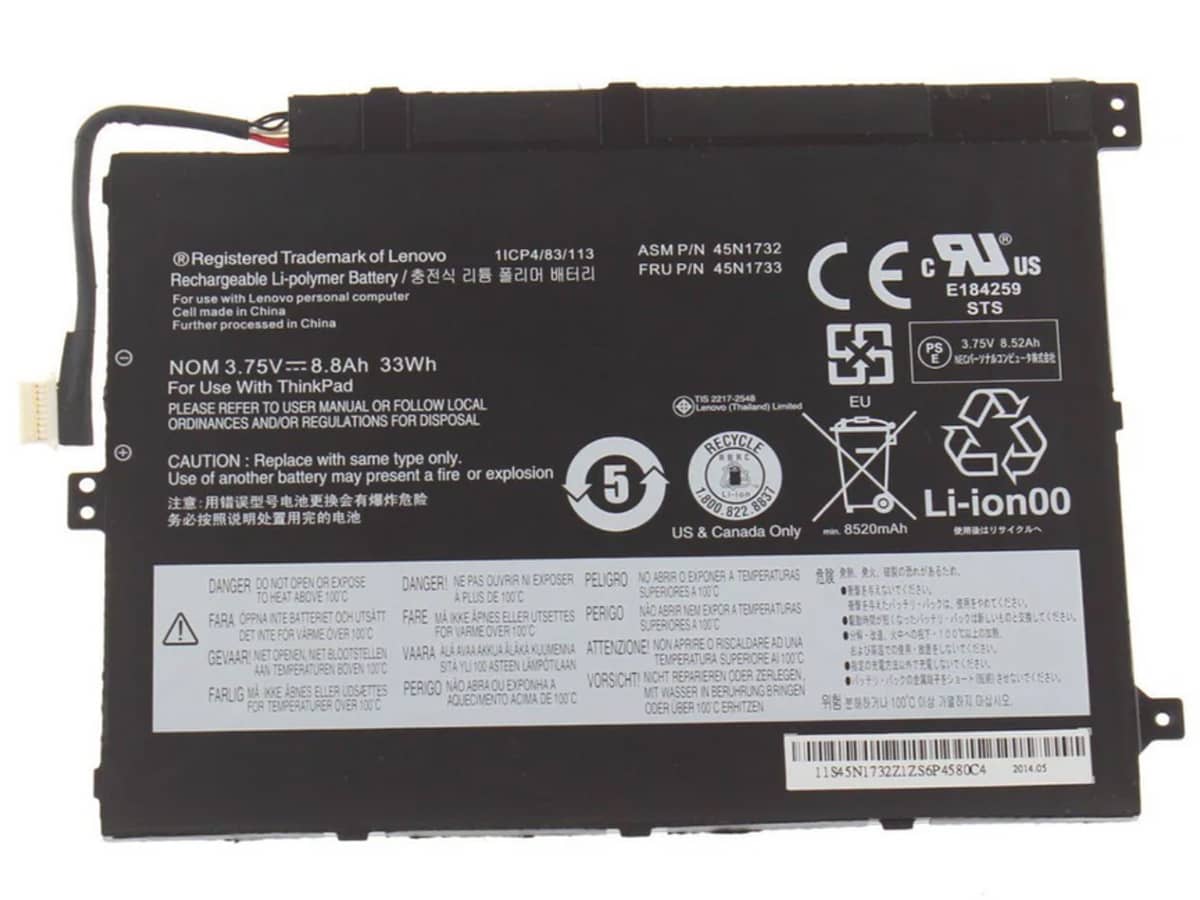 3.7V 33Wh Laptop Akku für LENOVO 45N1726