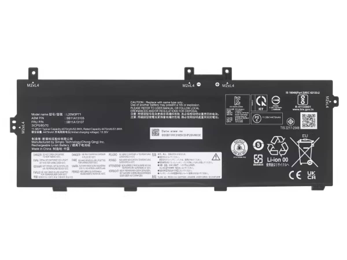 11.58V 52.8Wh Laptop Akku für LENOVO 5B11A13107