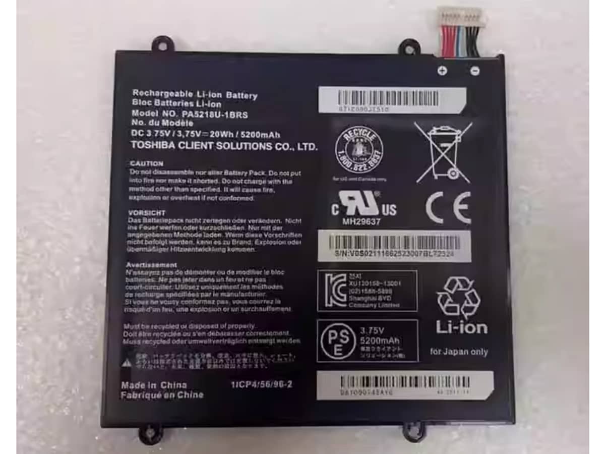 (Bild für) 3.75V 20Wh Laptop Akku für TOSHIBA Excite A204